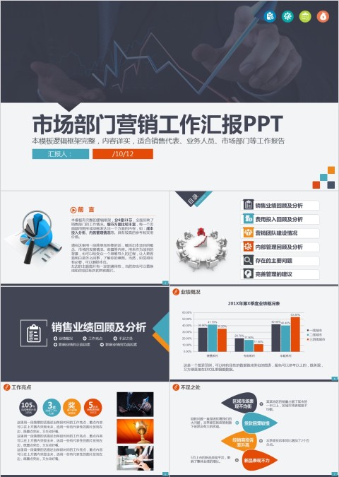 简约大气市场部门营销工作汇报PPT模板