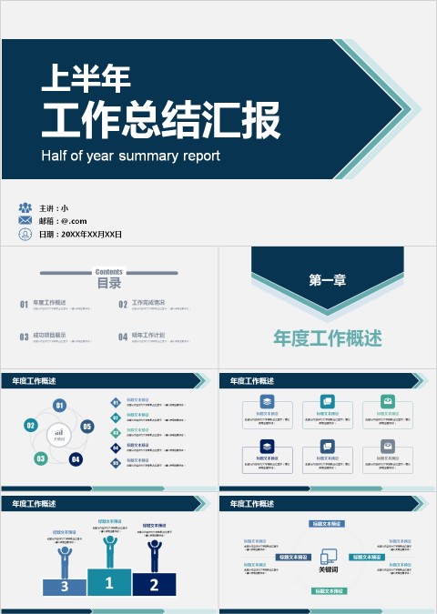 简约清新工作总结汇报PPT模板