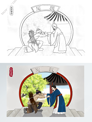 自制绘本寓言故事插画线稿