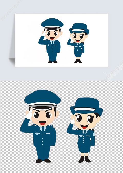 卡通警察警察