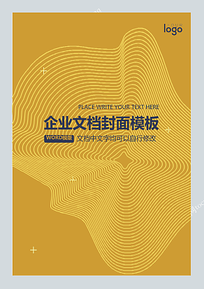 橙色线条企业文档封面