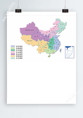 中国轮廓矢量可编辑填色高清电子版地图CDR/AI/EPS源文件素材模板