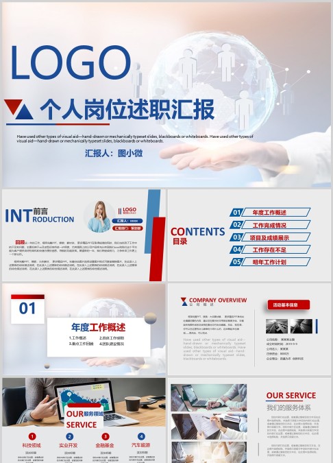 个人岗位述职汇报ppt