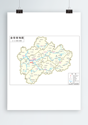 金华市政区图岛式（高清EPS版）