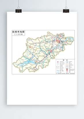 杭州市全要素地图岛式（高清EPS版）