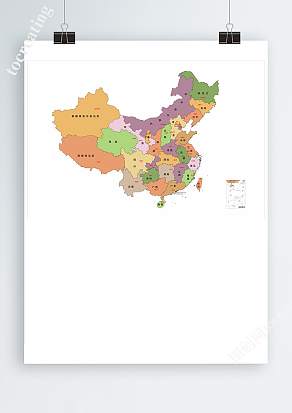 中国轮廓矢量可编辑填色高清电子版地图CDR/AI/EPS源文件素材模板