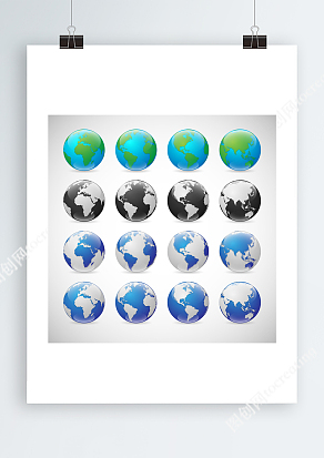 各类地球Ai球体地图模型Ai图形