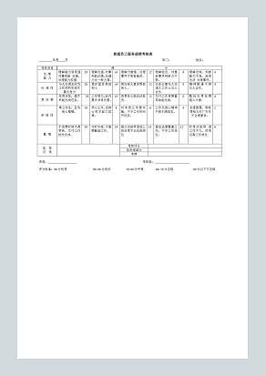 普通员工服务成绩考核表