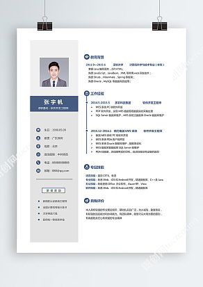 创意软件工程师简历单页