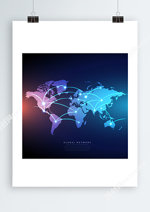 科技感世界地图数据信息分布表