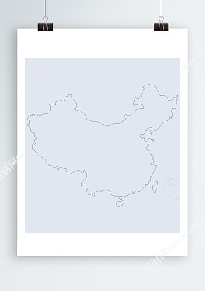 中国地图轮廓边界线psd