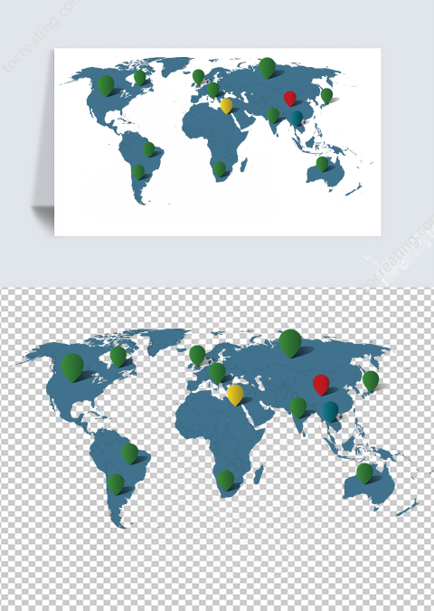 矢量世界地图图标素材