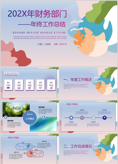 财务部门年终工作总结PPT模板