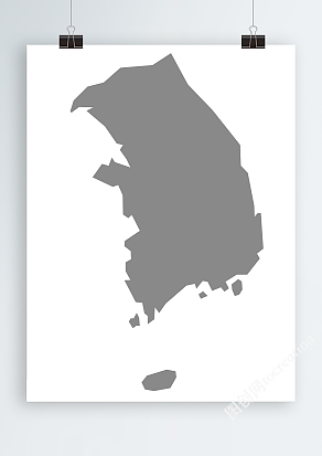 灰色韩国矢量地图