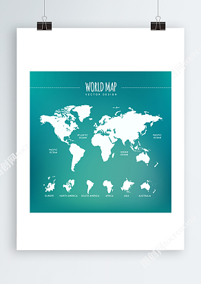 绿色渐变世界地图数据信息分布图