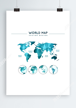 科技感Ai菱角世界矢量地图