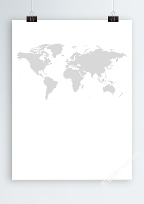 灰色世界地图空白轮廓地图