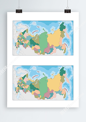 彩色地球地表大陆Ai分割地图
