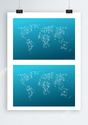 蓝色Ai数据信息分布图