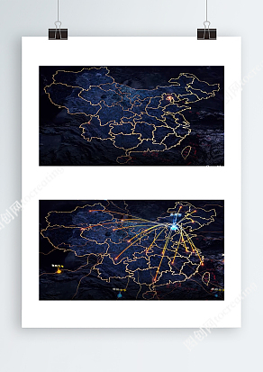 大气科技世界地图区位分析AE模板