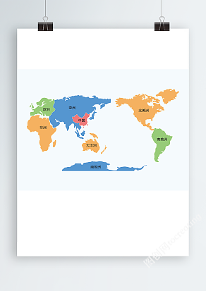 世界地图简约版矢量Ai、CDR