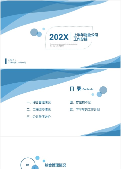 物业公司工作总结PPT模板