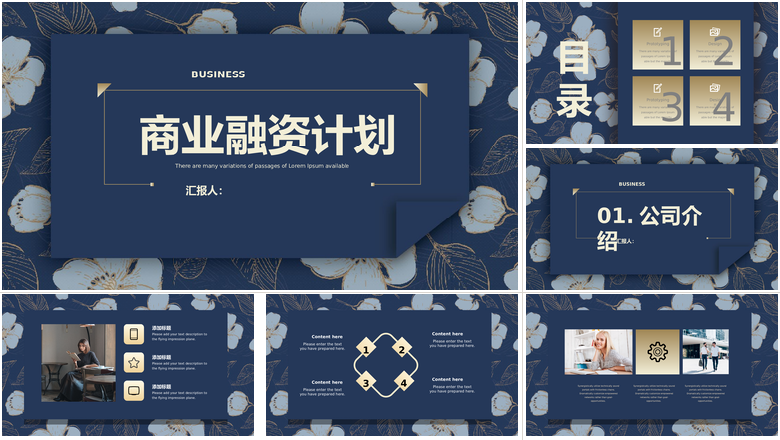 框架完整商业融资计划书公司介绍中国风模板