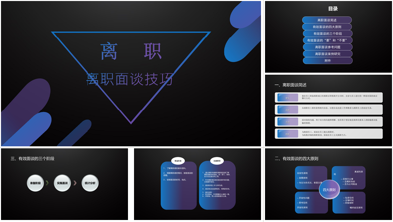 时尚大气离职面谈技巧PPT模板