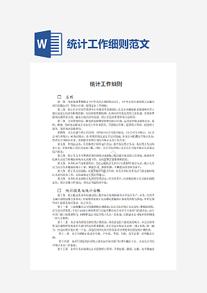 统计工作细则范文