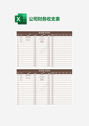 公司财务收支表