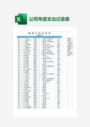 年度费用支出记录表