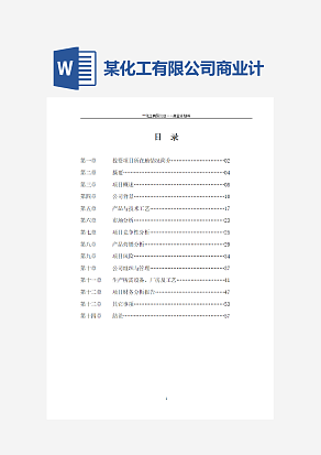 某化工有限公司商业计划书