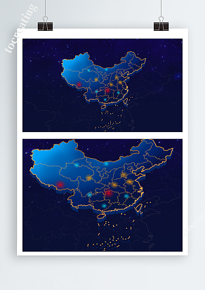 立体科技地图科技感可视化代大屏3D地图