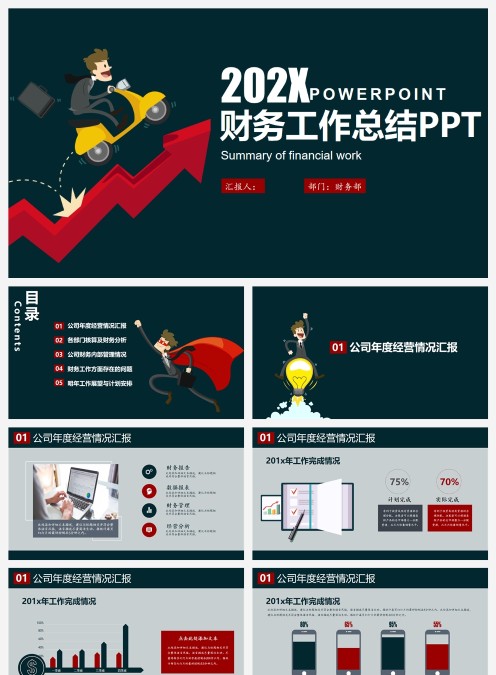 黑色简约大气20xx财务工作总结PPT