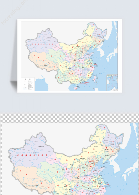 中国地图可放大可编辑