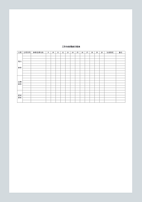 工作内容调查日报表