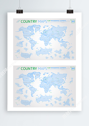 世界各国家Ai板块可分割地图
