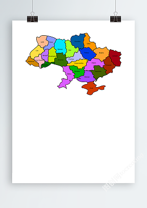 乌克兰英文地图矢量地图