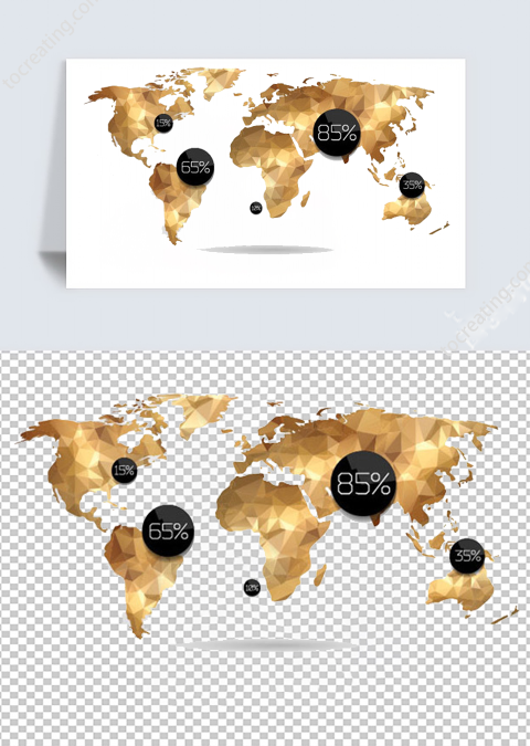 有质感的金色地图