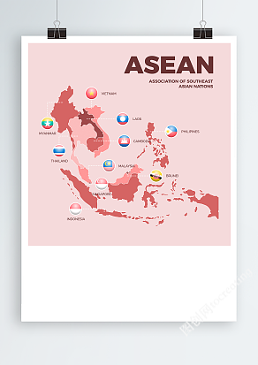 高清矢量东南亚地图AI、png