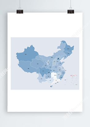 中国各省市多色可拆分区域地图