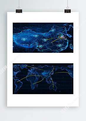 科技地图商业务范围辐射全国走向世界地理区位分布AE模板
