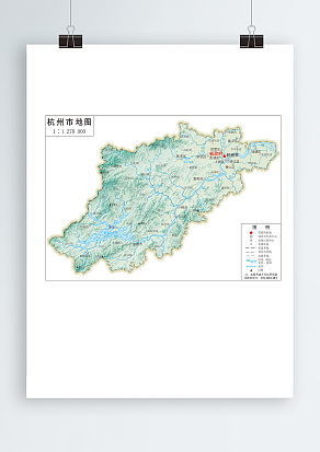 杭州市地形图岛式（高清EPS版）