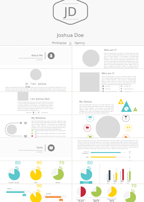 英文极简白色个人求职竞聘简历PPT模板
