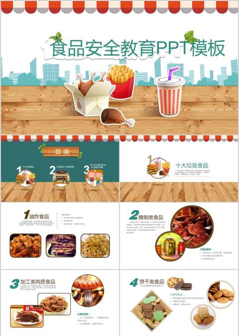 食品安全教育PPT模板